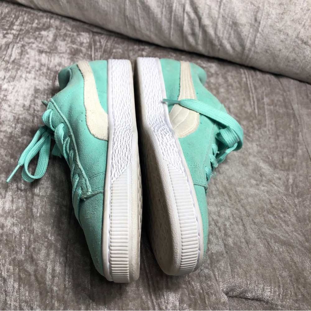 Puma mint green suede sneaker tennis shoe size 9 - Picture 6 of 15